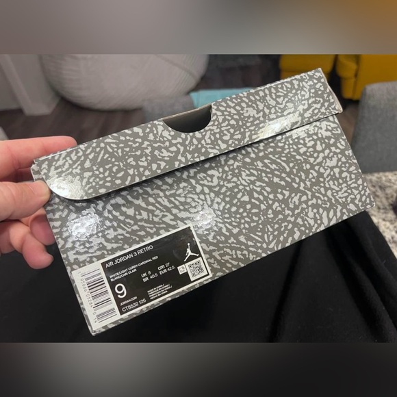 Nike Air Jordan 3 Retro Cardinal Red - Mens Sz 9 - Picture 10 of 10